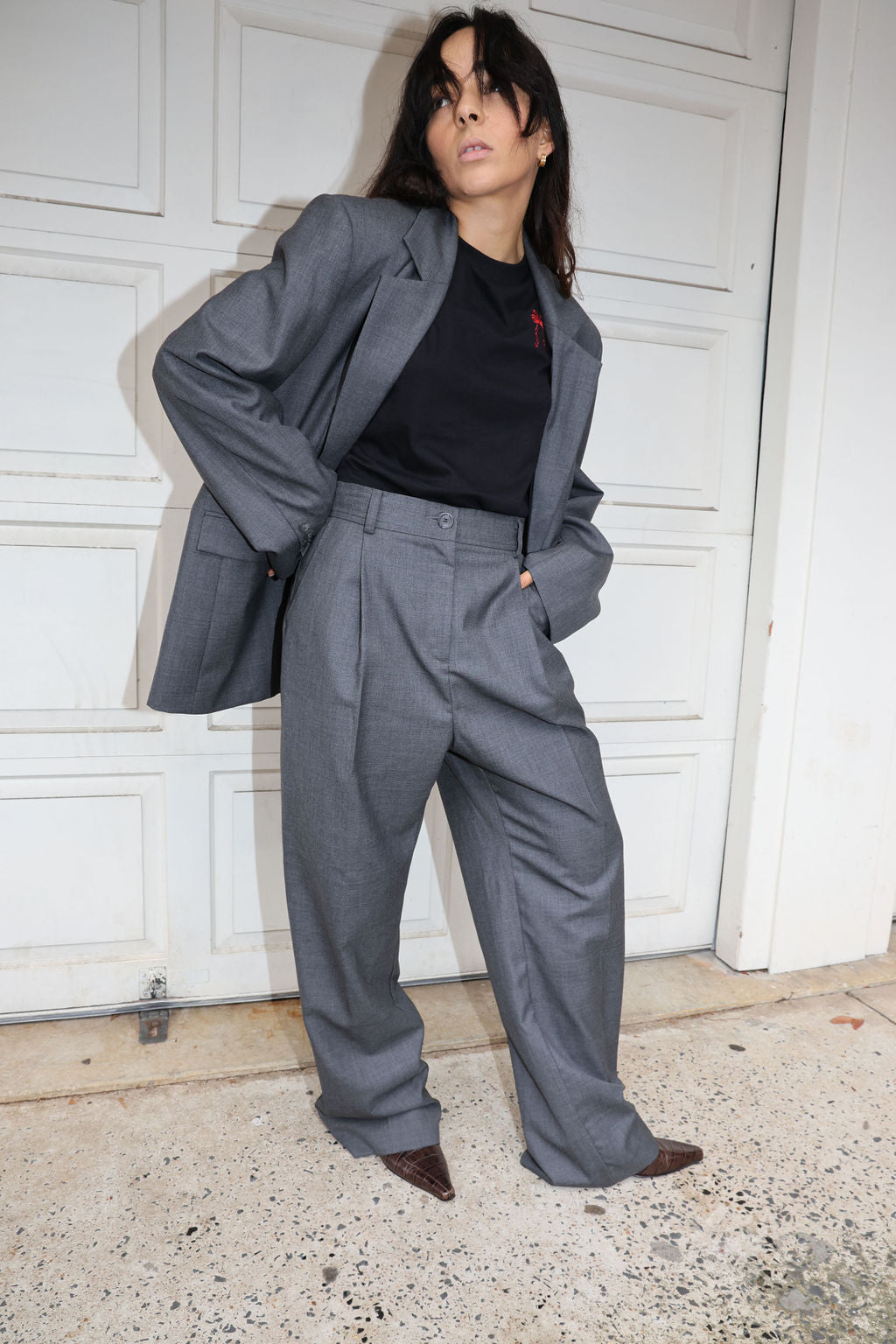 Frankie / Oversized Pants / charcoal grey