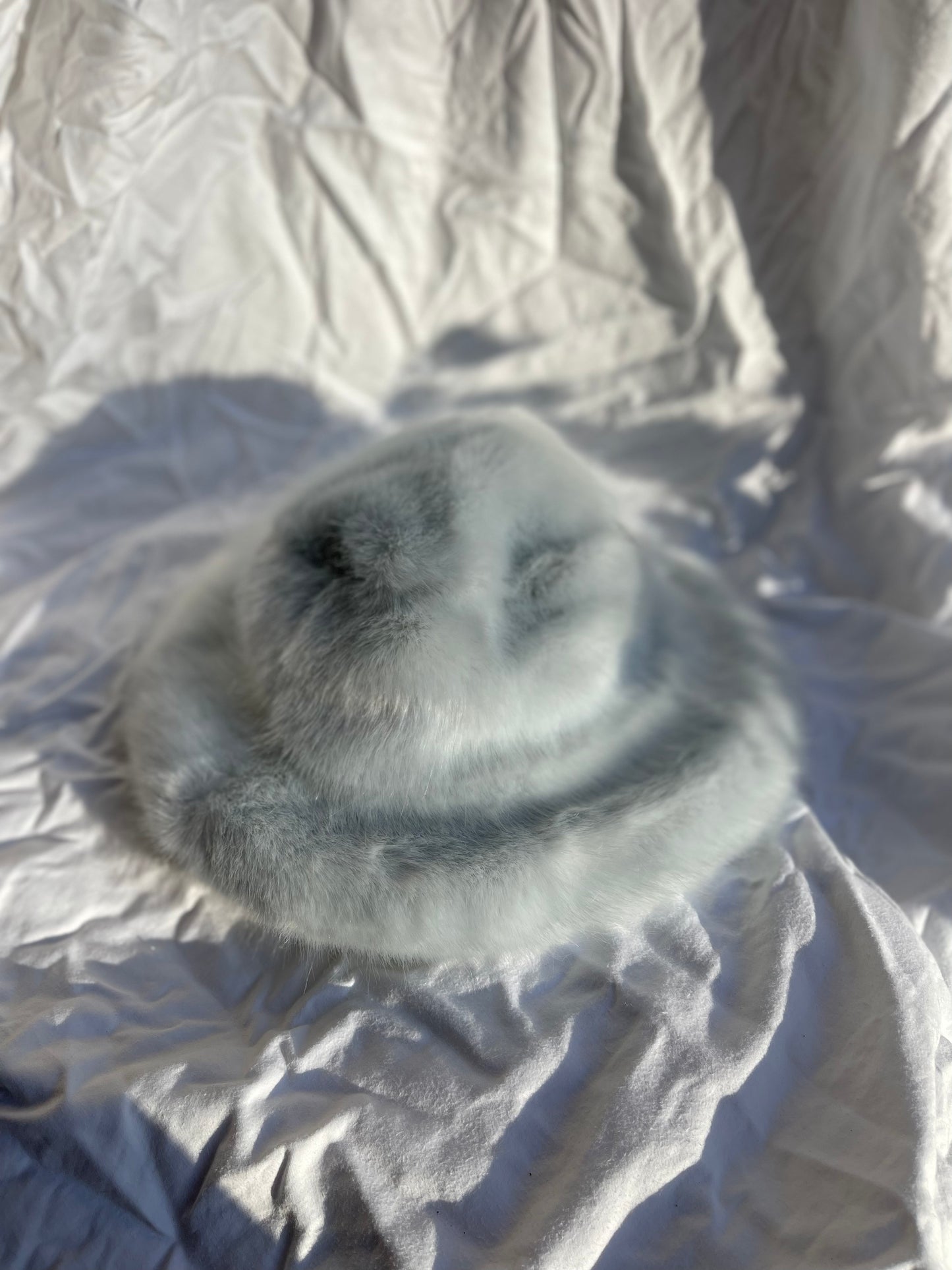 Jessica Grey Faux Fur Bucket Hat