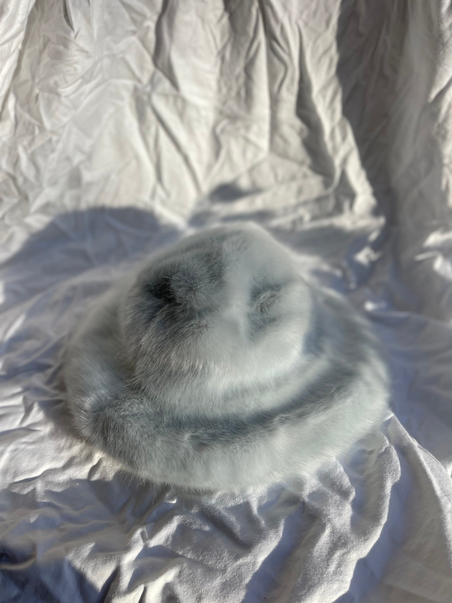 Jessica Grey Faux Fur Bucket Hat