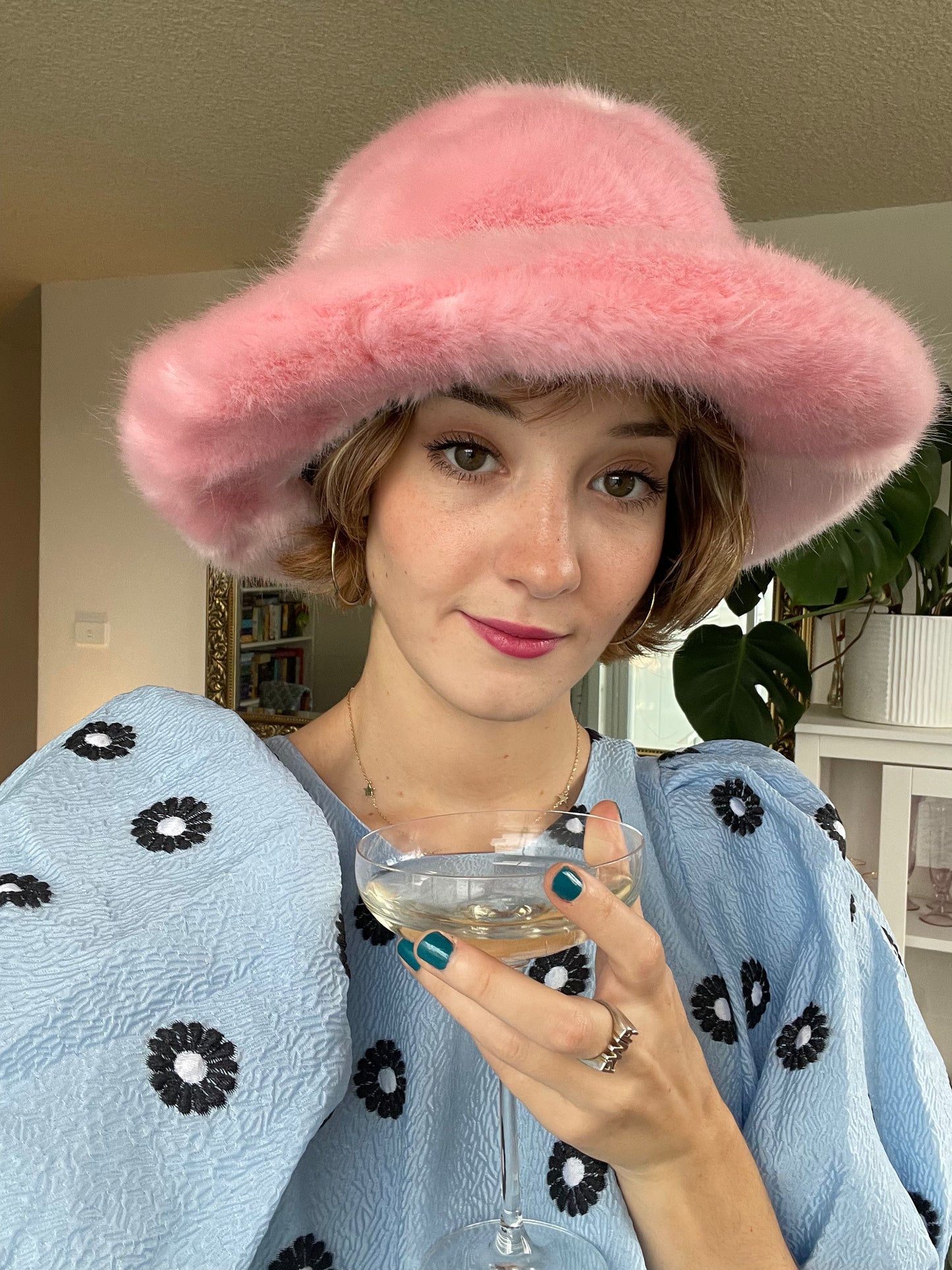 Pamela Pink Faux Fur Hat
