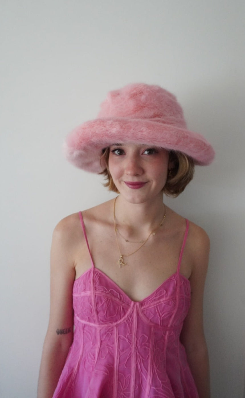 Pamela Pink Faux Fur Hat